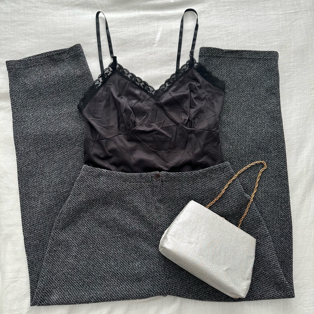 Vintage Black and White Knit Pants